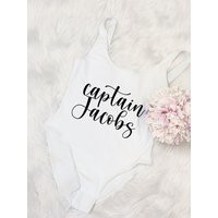 Personalized Captain Bathing Suit - Bride Swimsuit - One Piece Custom Swimsuit For Bachelorette Part | Etsy (US)