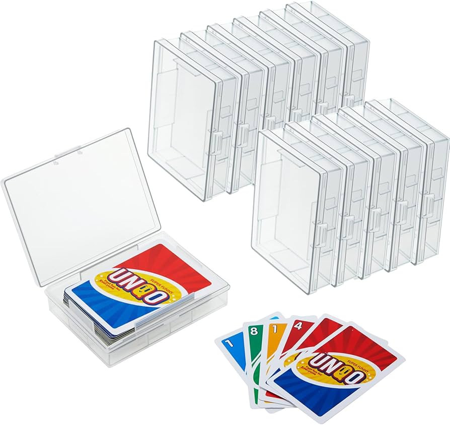 Skylety 12 Pcs Clear Playing Card Deck Boxes Empty Plastic Storage Box Card Holder Organizer Clea... | Amazon (US)