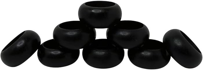 Handmade Wooden Napkin Ring Made by Artisan Beautifully Crafted and Designed in India Black Set o... | Amazon (US)