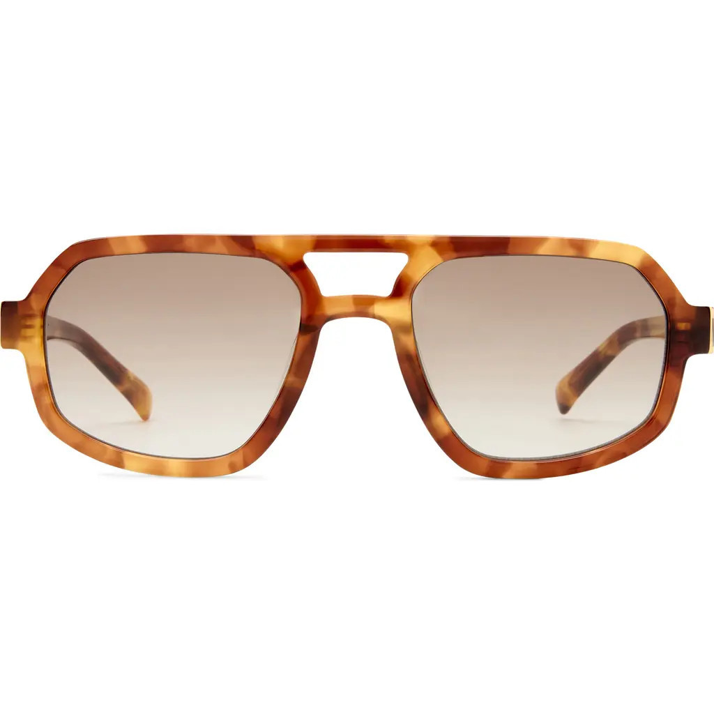 LUV LOU The Banks 53mm Gradient Aviator Sunglasses in Caramel Tortoise at Nordstrom | Nordstrom