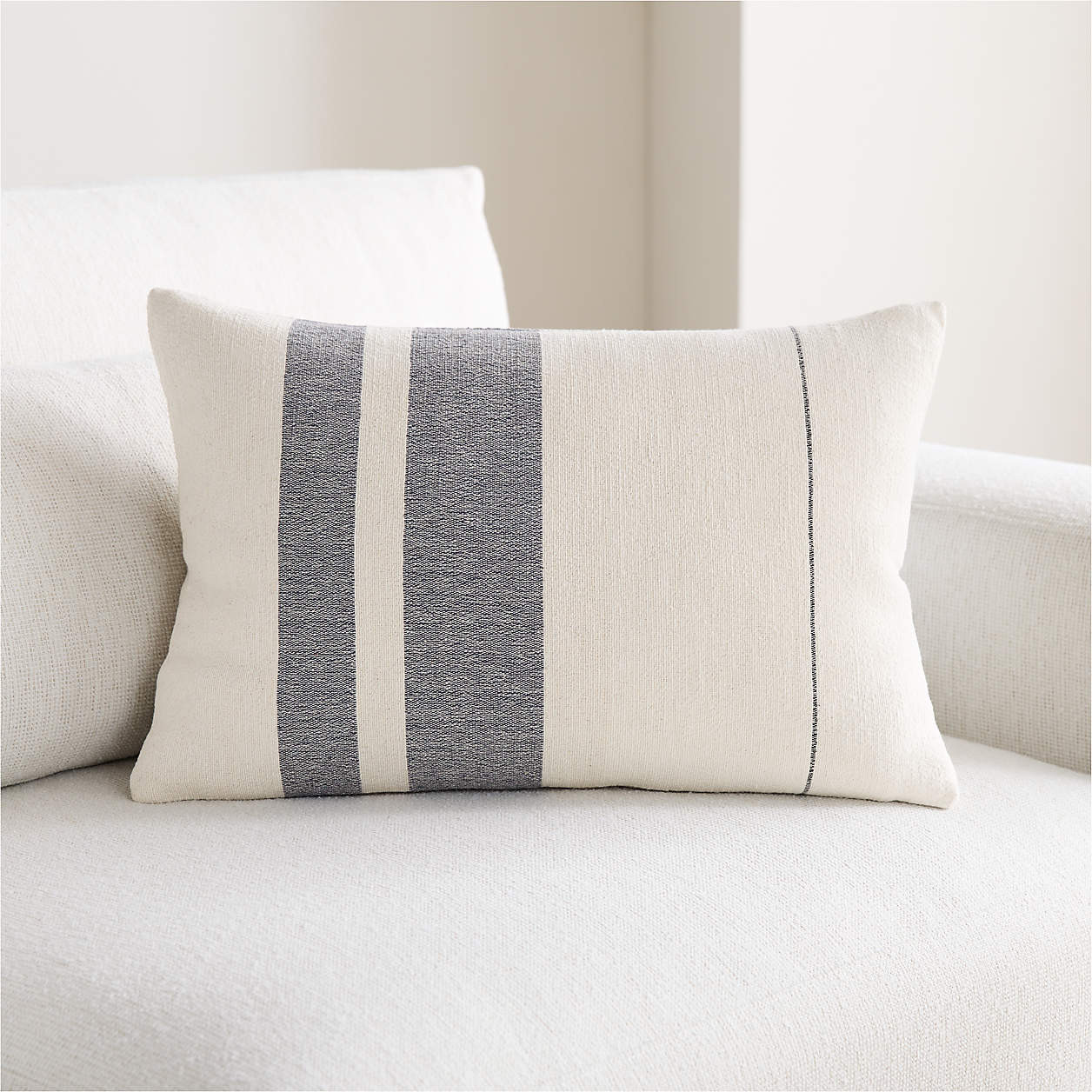 Charlie Colorblock 22"x15" Deep Indigo Throw Pillow with Down-Alternative Insert + Reviews | Crat... | Crate & Barrel