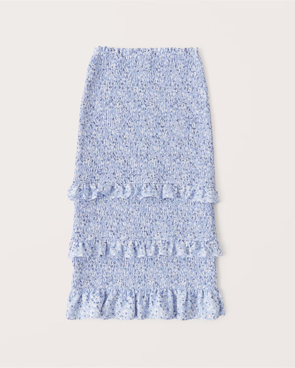 Smocked Midi Skirt | Abercrombie & Fitch (US)