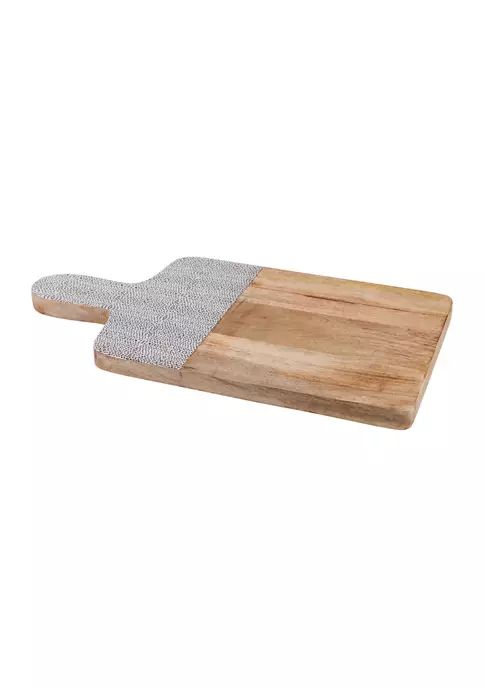 18 Inch Wooden Cutting Board with Dot Stripe Accent | Belk