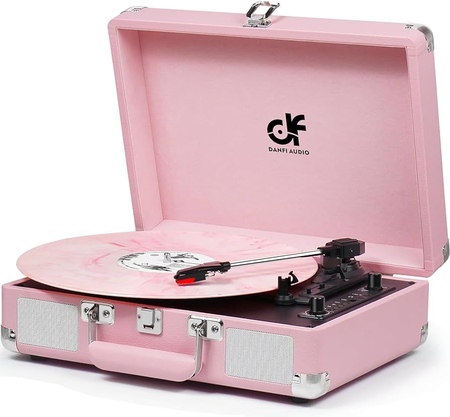 Record Player with Built-in 2 Speakers | Vintage 3-Speed Portable Bluetooth Suitcase Vinyl Player... | Amazon (US)