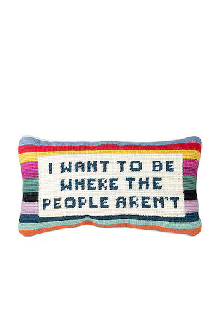 Furbish Studio I Want To Be Where The People Aren't Needlepoint Pillow from Revolve.com | Revolve Clothing (Global)