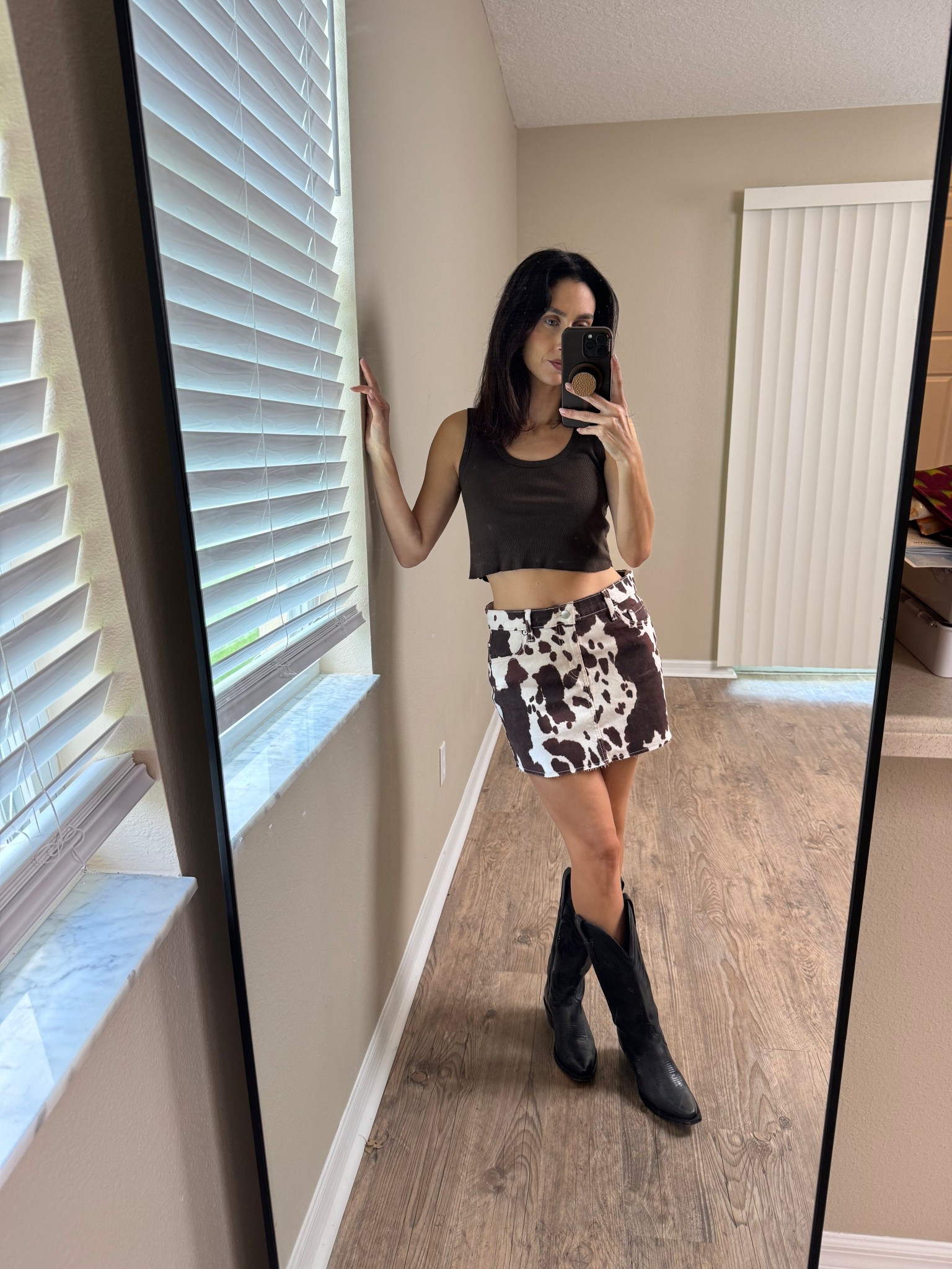 Skirt runs really big size down 
Boots true to sizee

#LTKShoeCrush #LTKStyleTip