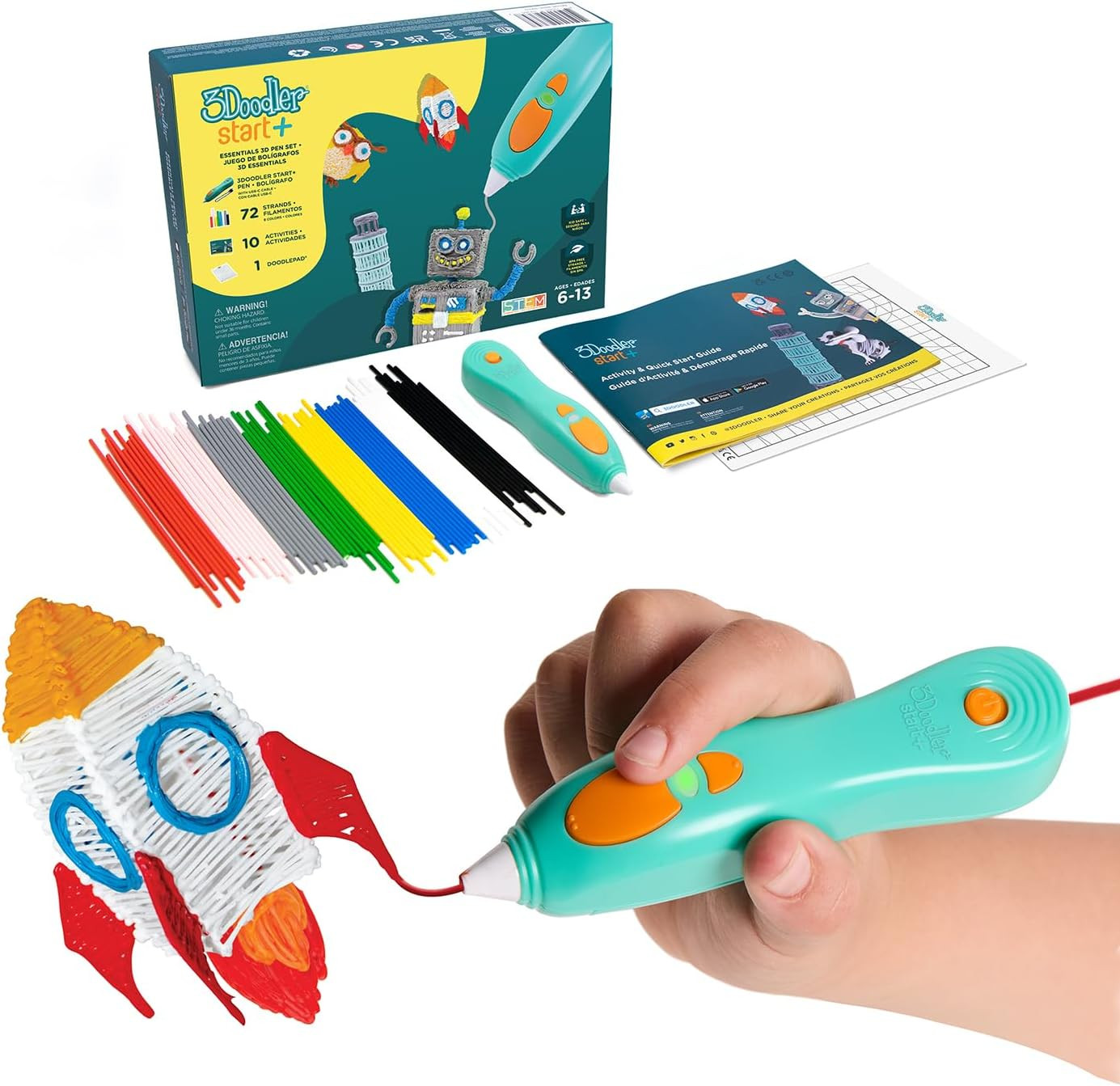 3Doodler Start+ Essentials 3D Pen Set for Kids, Easy to Use, Learn from Home Art Activity Set, Ed... | Amazon (US)