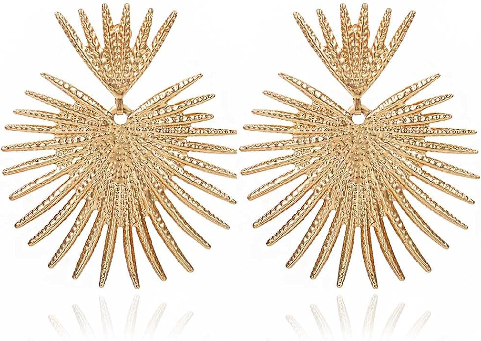 Heart Dangle Earrings Studs Gold Star Statement Earrings Flower Geometric Exaggerated Earrings Pu... | Amazon (US)