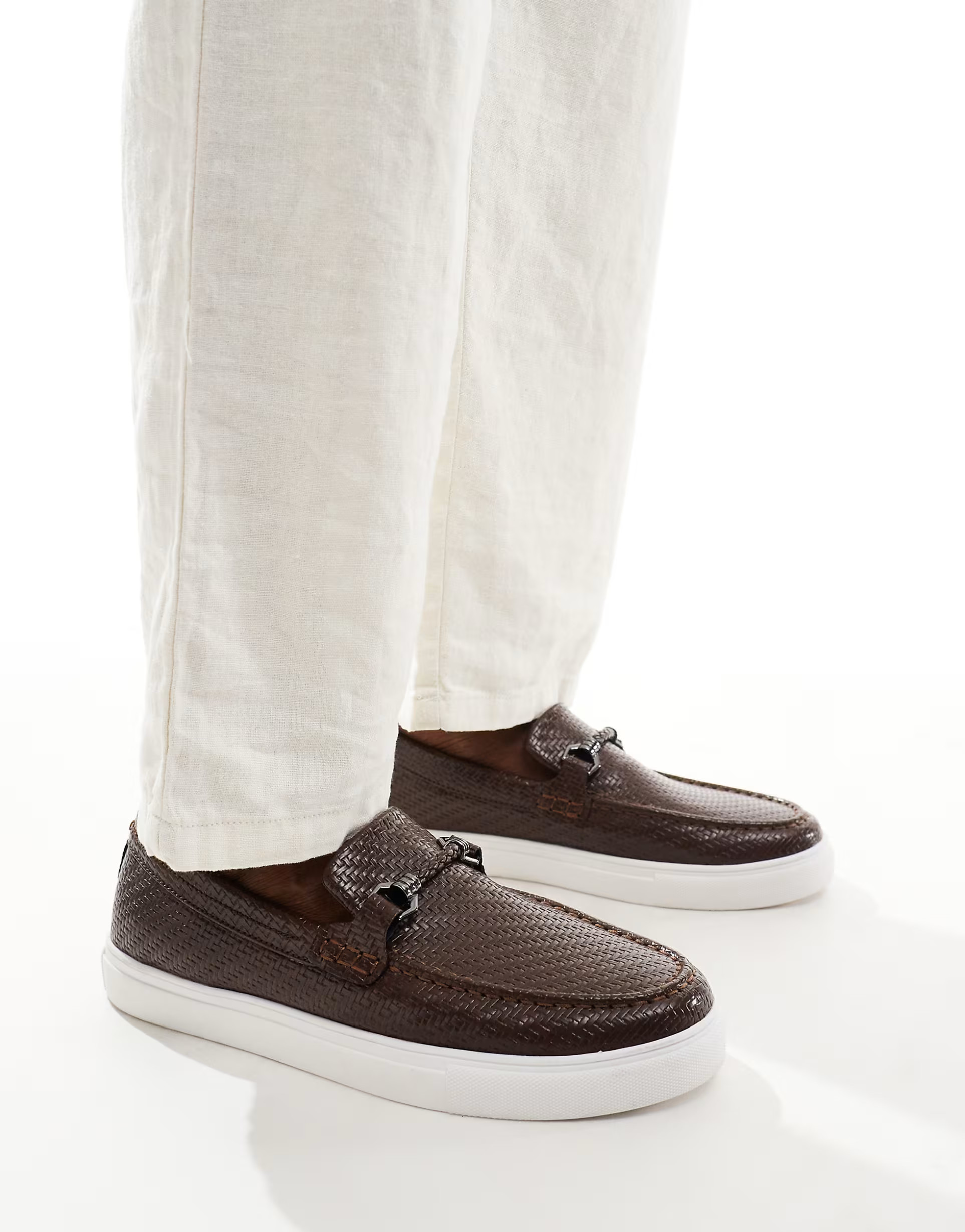 ASOS DESIGN loafers in brown weave | ASOS (Global)