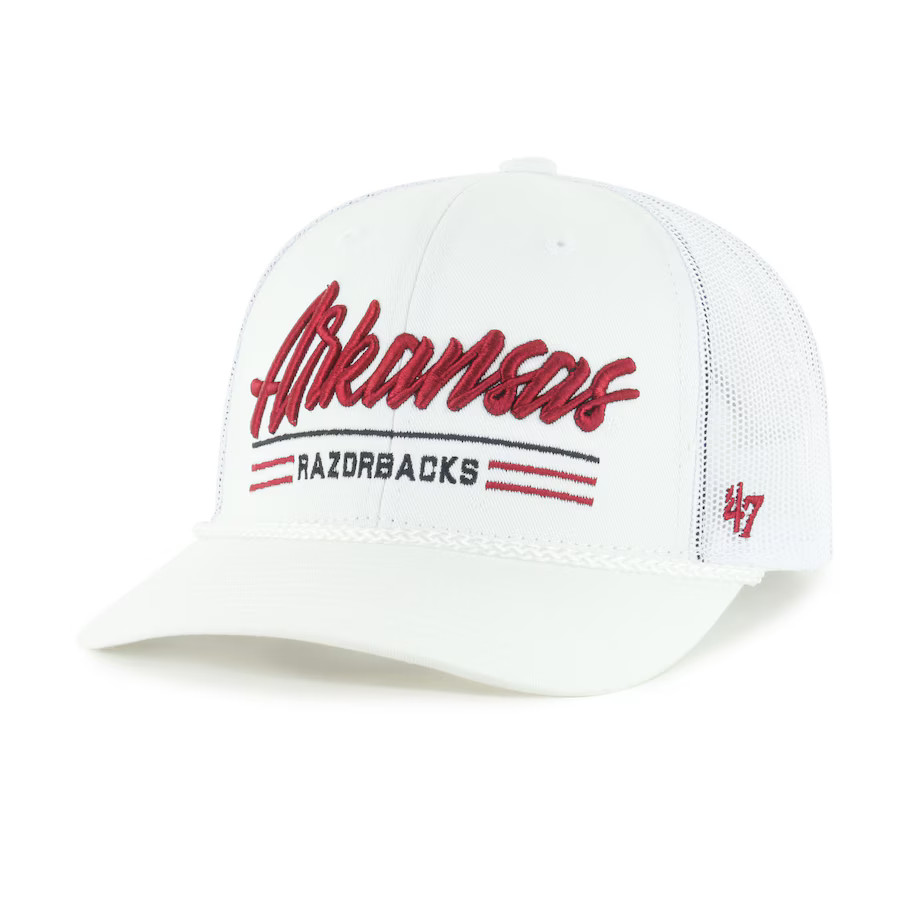 Arkansas Razorbacks '47 Garner Rope Trucker Adjustable Hat - White | Fanatics