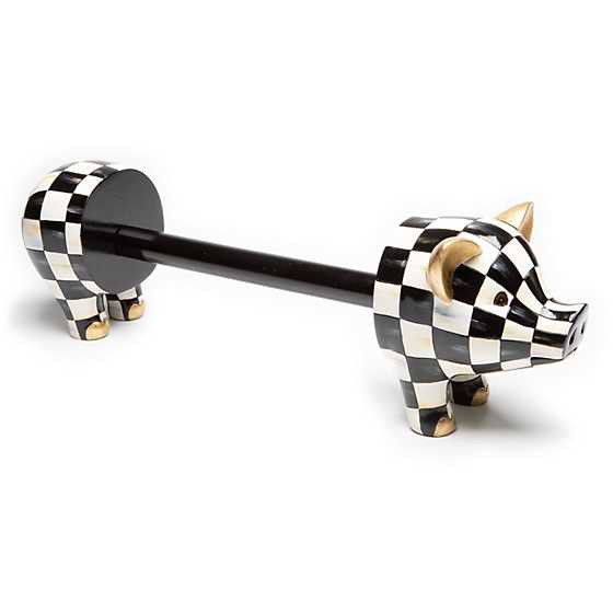 Courtly Check Pig Paper Towel Holder | MacKenzie-Childs