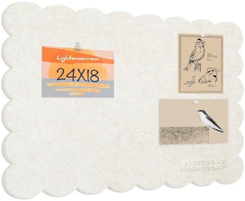 Scalloped Bulletin Board, 24 x 18 Inches Felt Pin Board - Decorative Cork Alternative for Wall, F... | Amazon (US)