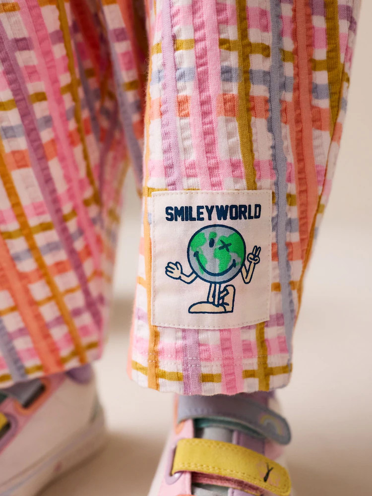 Ecru White Smiley World Short Sleeve Top and Barrel Trousers Set (3mths-7yrs) | Next US