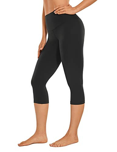 CRZ YOGA Womens Butterluxe High Waisted Capris Workout Leggings 17 Inches - Lounge Buttery Soft Yoga Pants Black X-Large | Amazon (US)