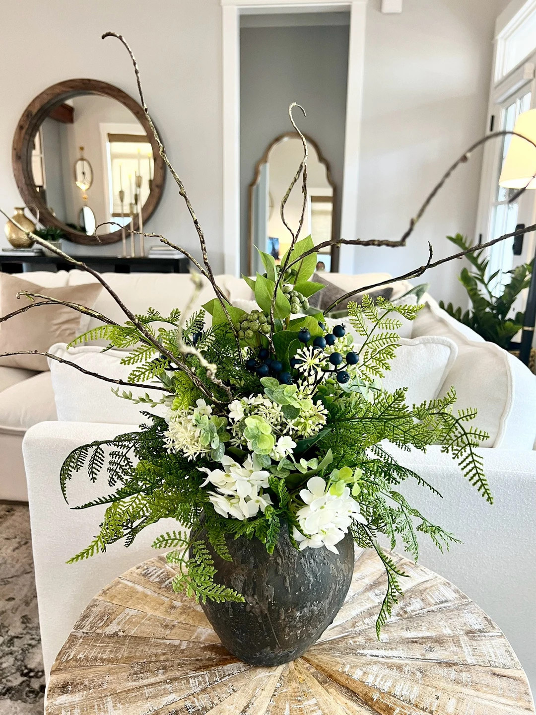 Spring Floral Arrangement, Hydrangea Arrangement, Spring Table Decor, Summer Table Arrangement, B... | Etsy (US)