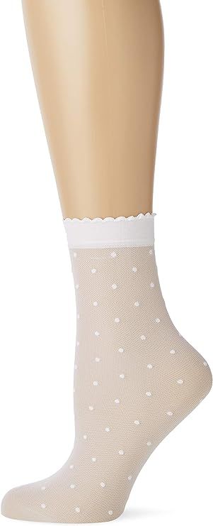 FALKE Womens Dot Dress Sock Ultra Sheer 15 Denier Black White 1 Pair | Amazon (US)