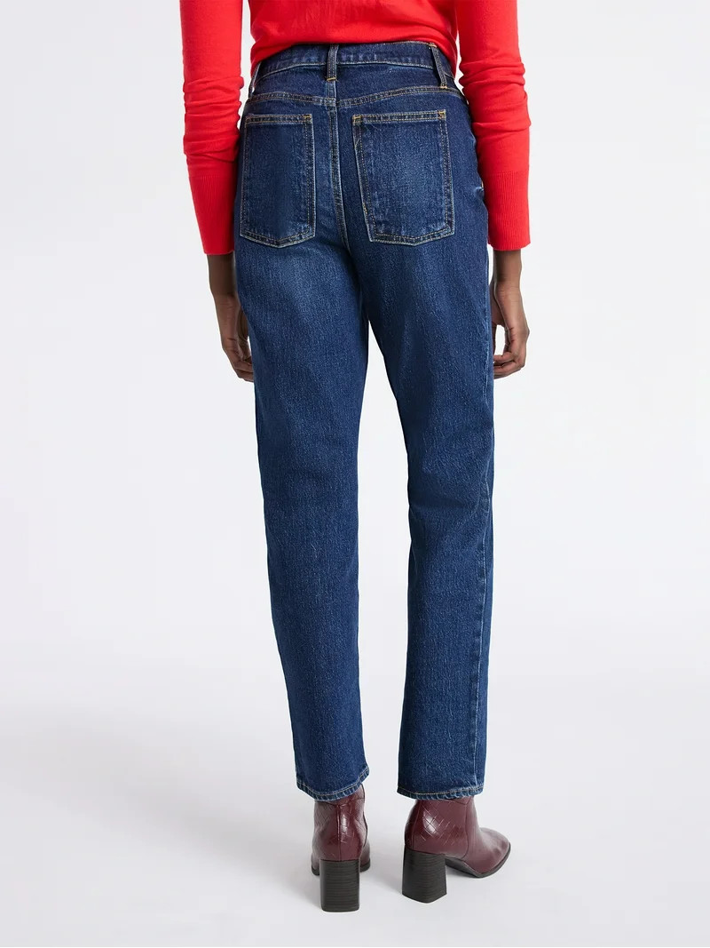 Free Assembly Women's and Women's Plus High Rise Straight Jeans, 30" Inseam, Sizes 0-26W | Walmart (US)