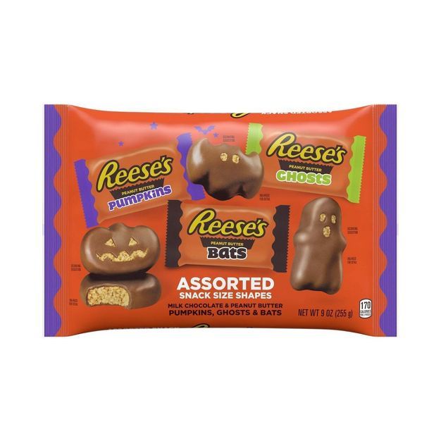 Reese's Peanut Butter Halloween Assorted Snack Size Shapes Bag -9oz | Target