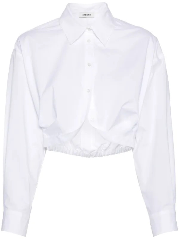 SANDRO Cropped-Hemd Aus Baumwolle - Farfetch | Farfetch Global