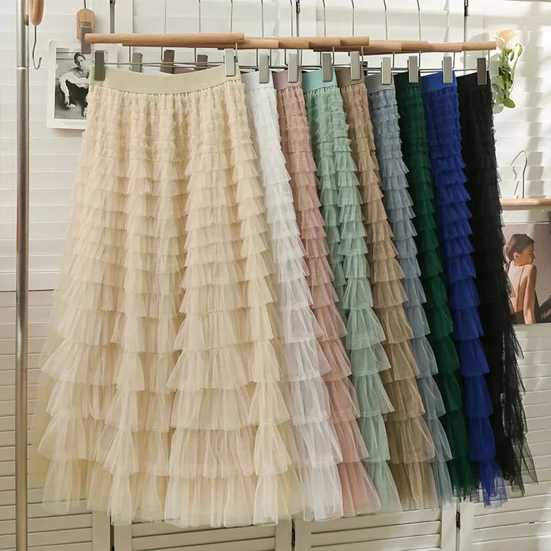 Tulle maxi 2024 skirt 80s