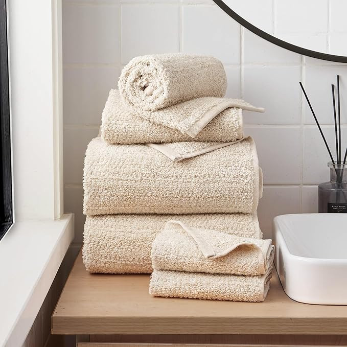 Lucky Brand Luxurious Boucle 6 Piece Bath Towel Set - (2) Bath Towels, (2) Hand Towels, and (2) W... | Amazon (US)