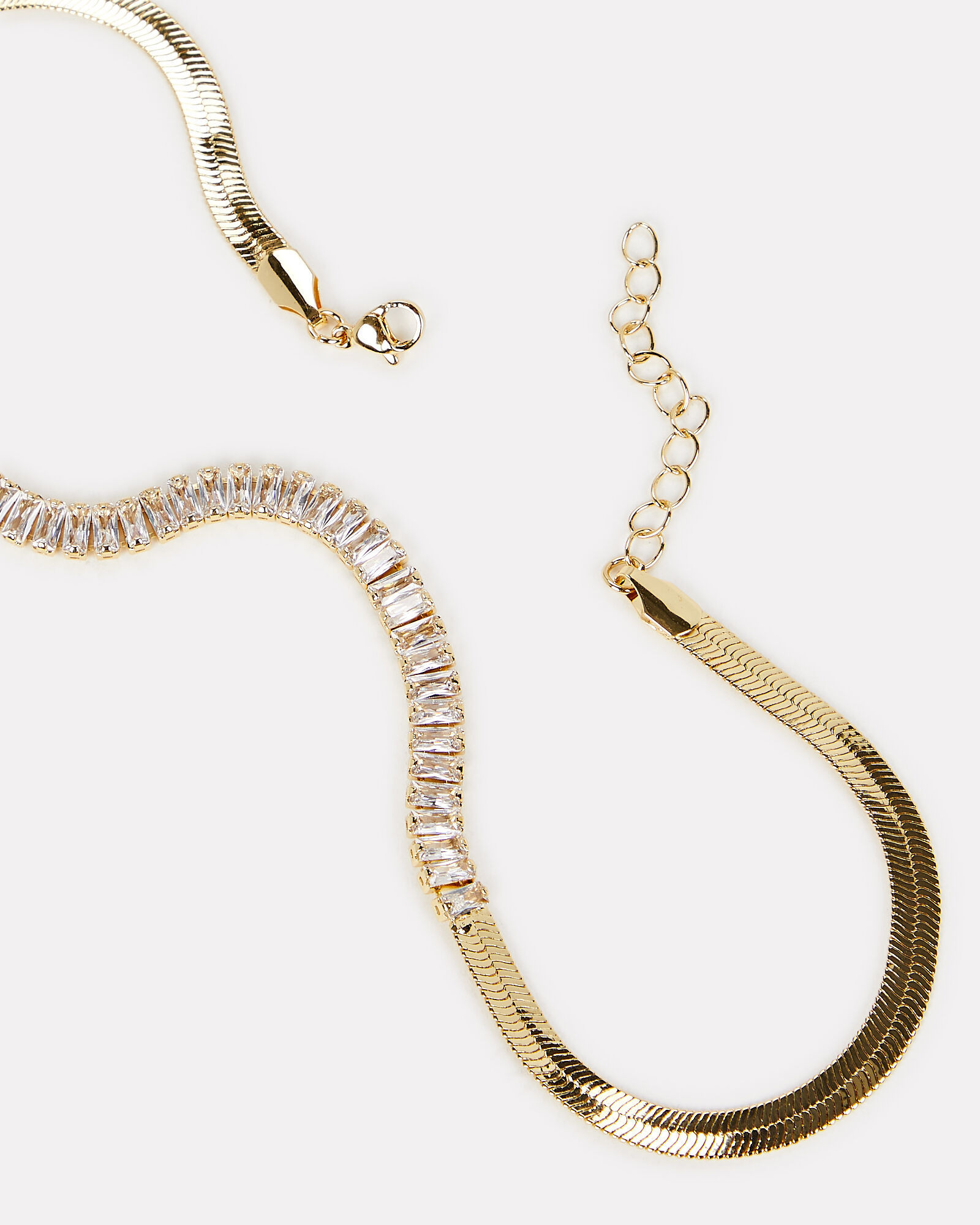 Esme Crystal Herringbone Chain Necklace | INTERMIX