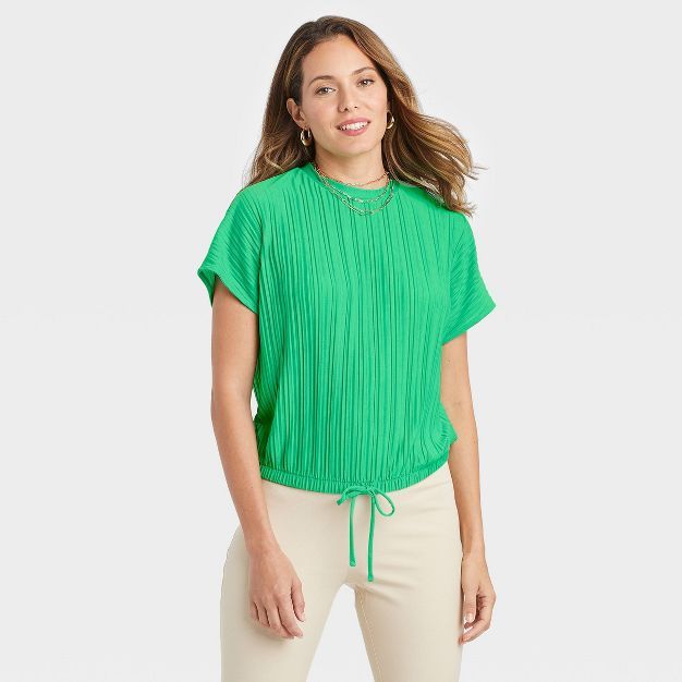 Women's Dolman Short Sleeve Plisse Top - A New Day™ | Target