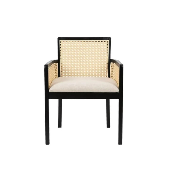 Better Homes & Gardens Springwood Caning Captains Dining Chair, Charcoal Finish - Walmart.com | Walmart (US)