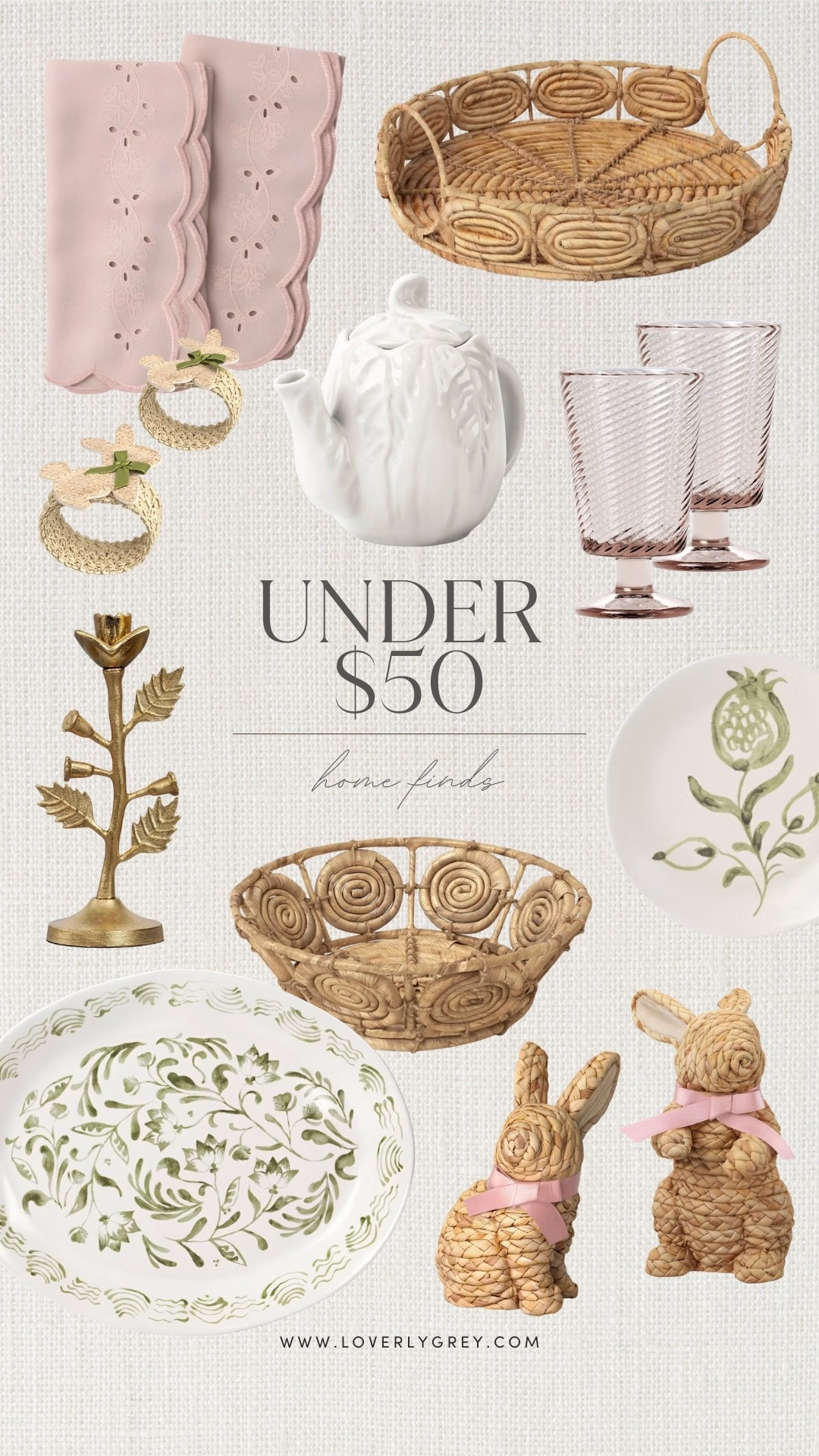 Love these spring home finds for hosting! The bunnies are perfect for Easter! And, the price of all of these is SO good! 👏🏼

Loverly Grey, Target, home decor, Easter decor, spring decor, tea pot, platter, bunnies, home finds, cloth napkins, hosting, dinner party 

#LTKHome
