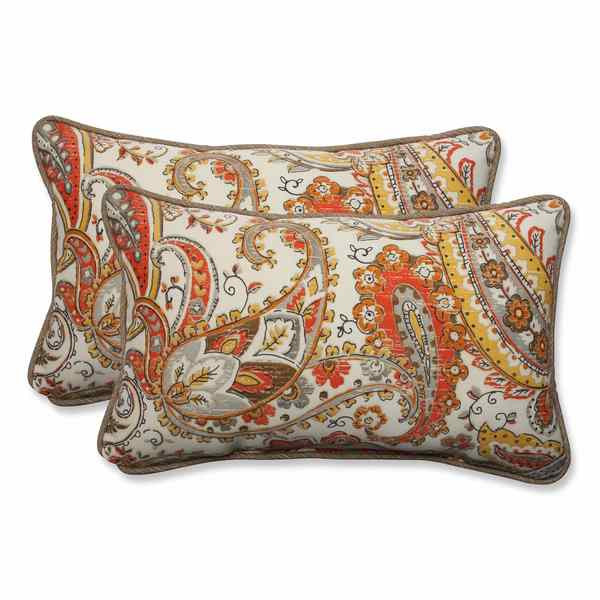 Pillow Perfect Outdoor/ Indoor Hadia Sunset Rectangular Throw Pillow (Set of 2) | Bed Bath & Beyond