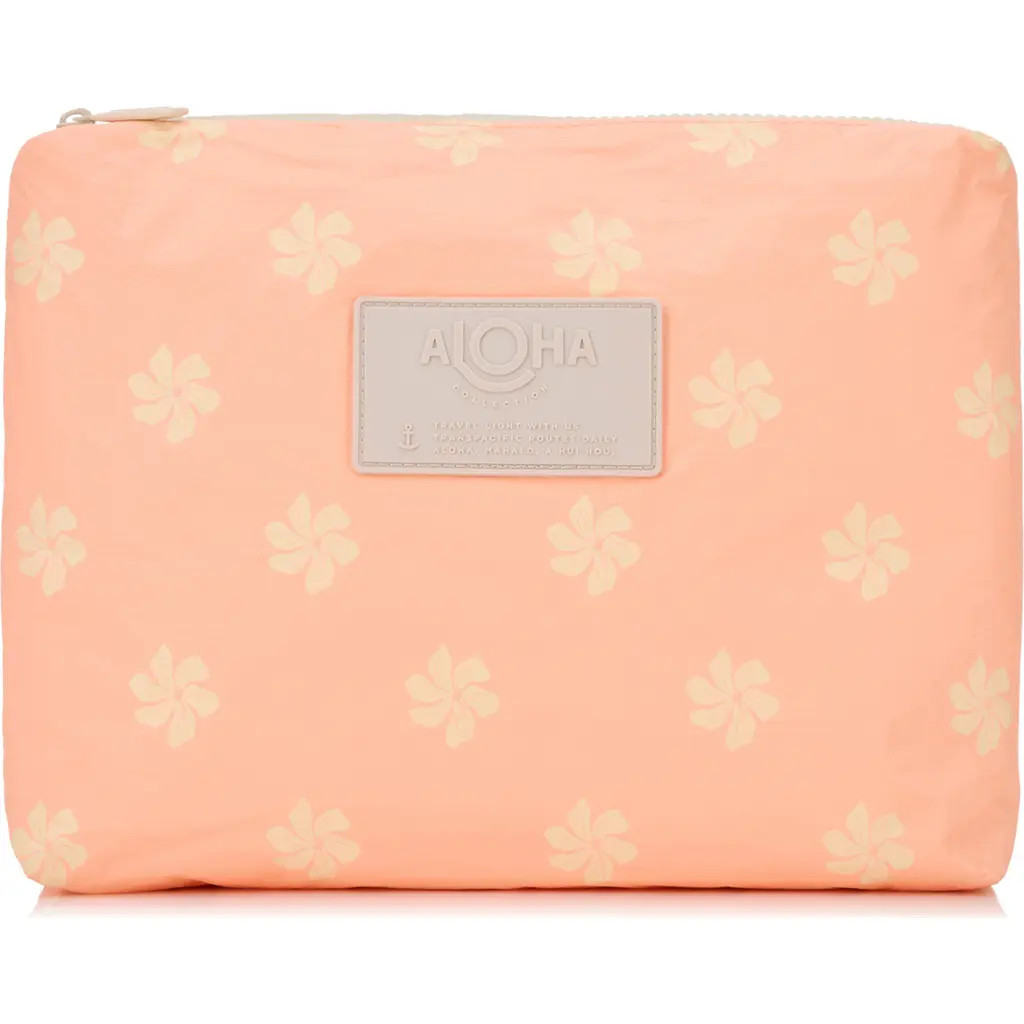Aloha Collection Mid Casa Gardenia Water Resistant Tyvek® Zip Pouch in Peachy at Nordstrom | Nordstrom