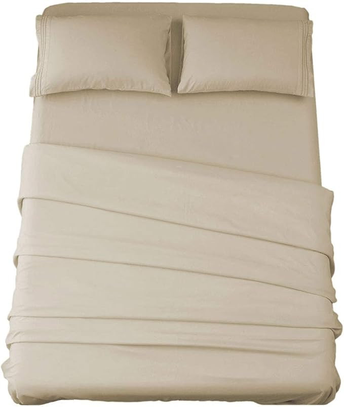 SONORO KATE Bed Sheet Set Super Soft Microfiber 1800 Thread Count Luxury Egyptian Sheets 16-Inch ... | Amazon (US)