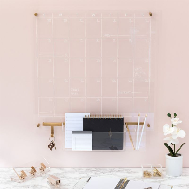 Russell + Hazel Acrylic Monthly Dry-Erase Calendar + Reviews | Crate & Barrel | Crate & Barrel