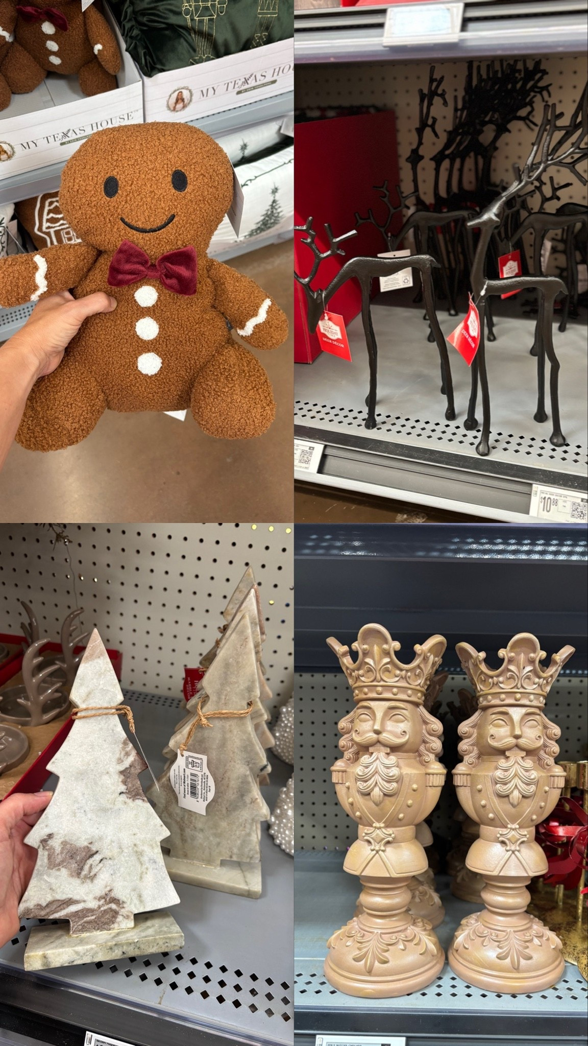 Some pretty Christmas decorations at @Walmart!  The viral reindeer are still in stock and the nutcrackers are pillar candle holders!  Would look so beautiful on a console table!