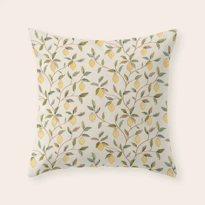 William Morris Vintage Lemon Tree Pattern Throw Pillow | Society6