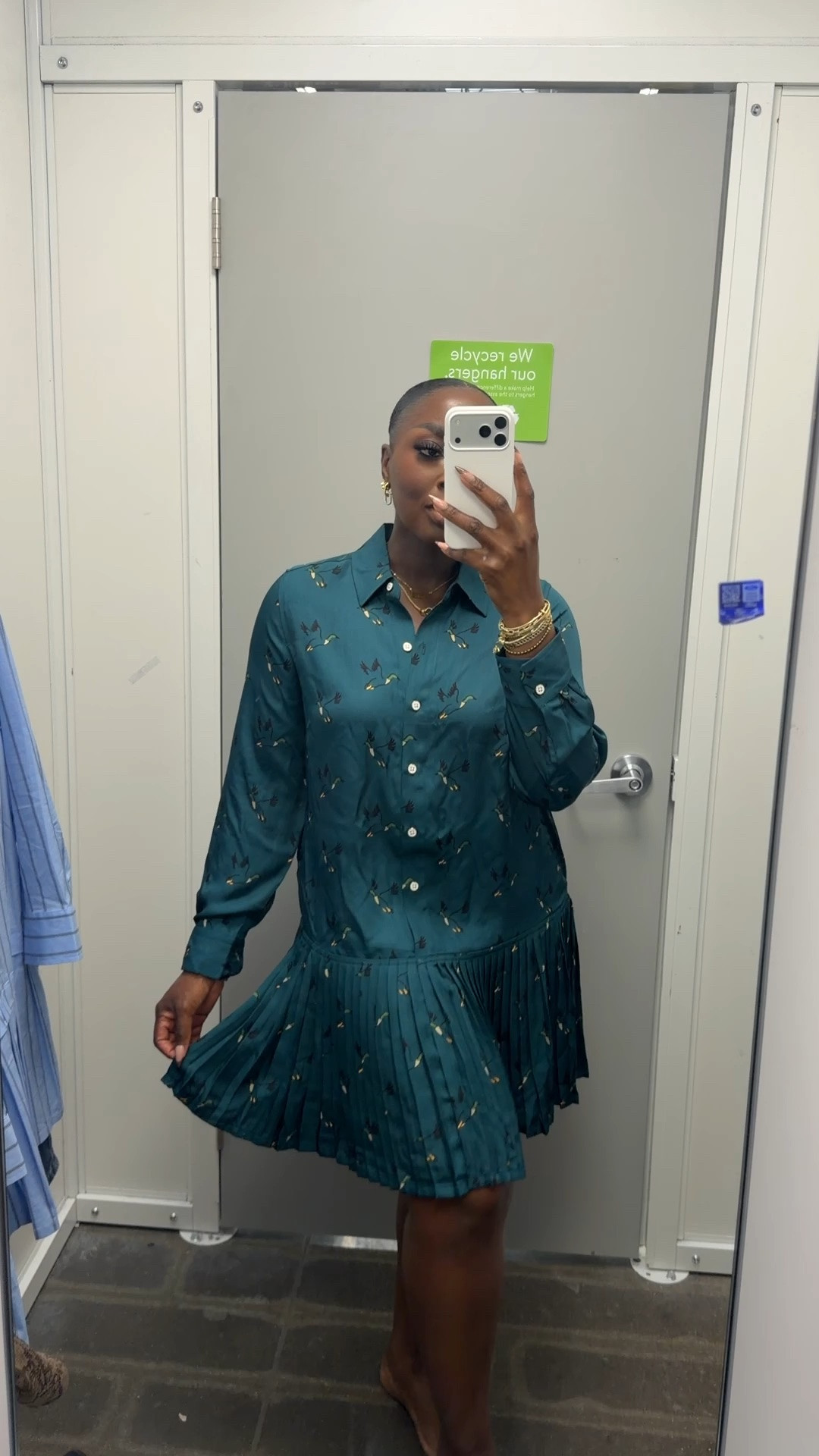 Cute, easy long sleeved dress from Walmart, wearing a L.