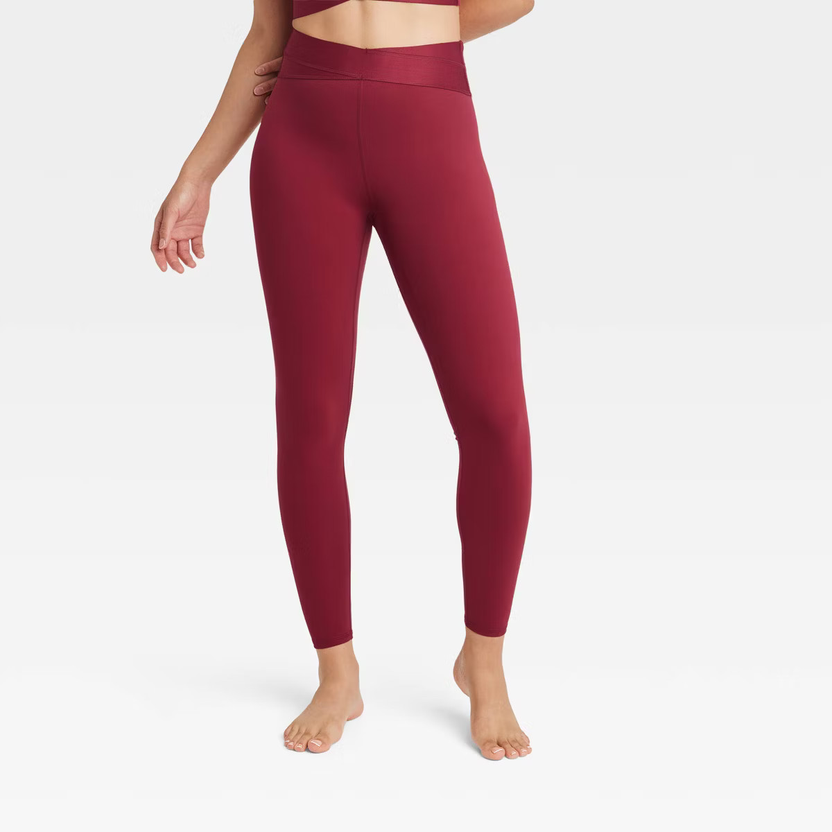 Women's High-Rise Wrap Waistband Leggings - JoyLab™ Wine Red S | Target