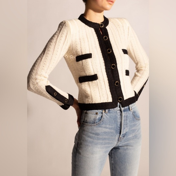 SAINT LAURENT
Two-tone Ribbed Wool Jacket
Contrast-Trim Wool Jacket | Poshmark