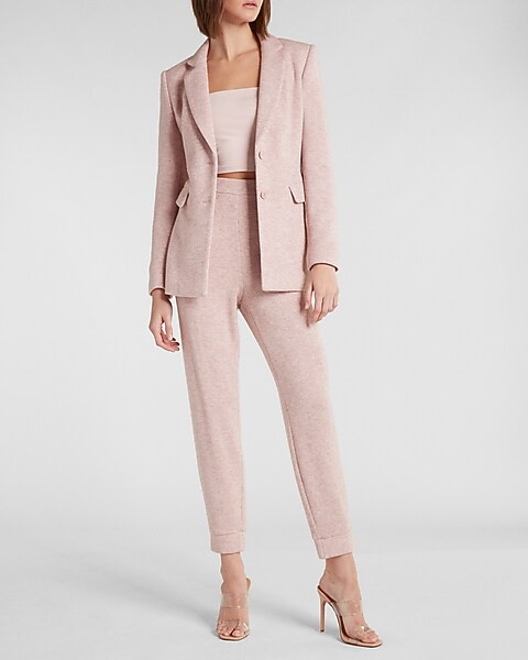 Luxe Texture Notch Collar Two Button Blazer | Express