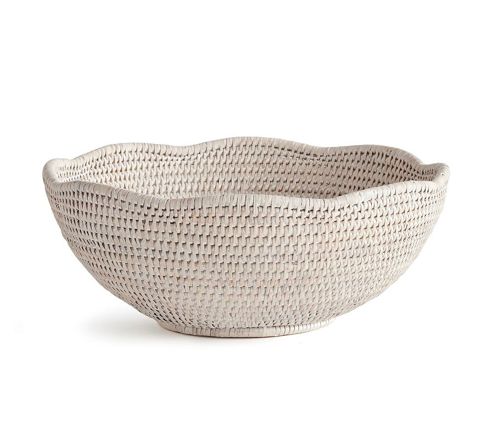 Rattan Scalloped Edge Bowl | Pottery Barn (US)