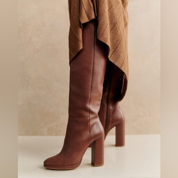 Sézane Apolline Thigh High Boots - Smooth Chocolate - 39 | Poshmark