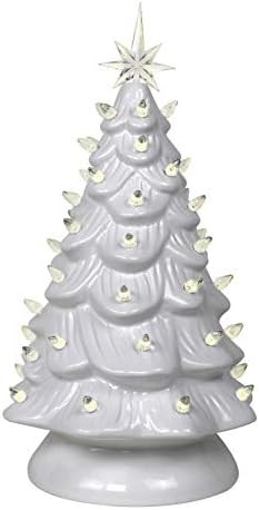 15in Pre-lit Hand-Painted Ceramic Tabletop Christmas Tree Holiday Decoration White Lights Perfect... | Amazon (US)