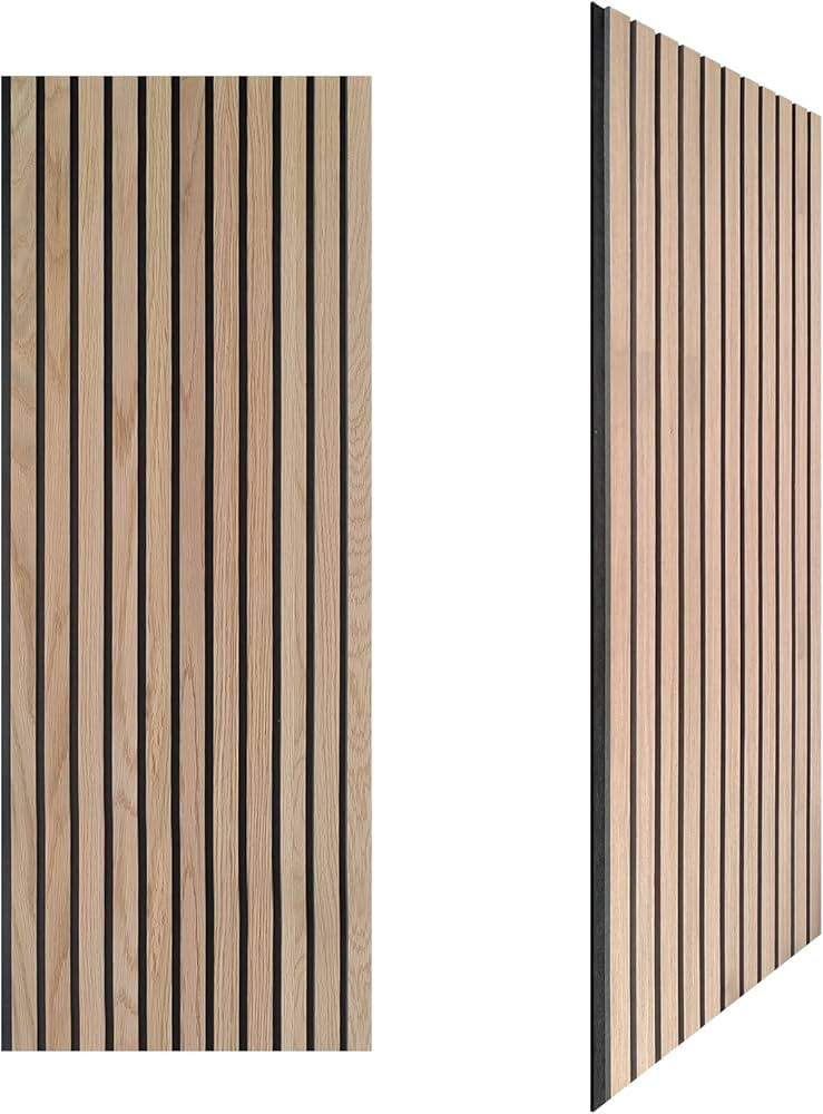 3D Slat Wood Wall Panels Acoustic Panels for Interior Wall Decor Natural Oak | Wood Slat for Wall... | Amazon (US)