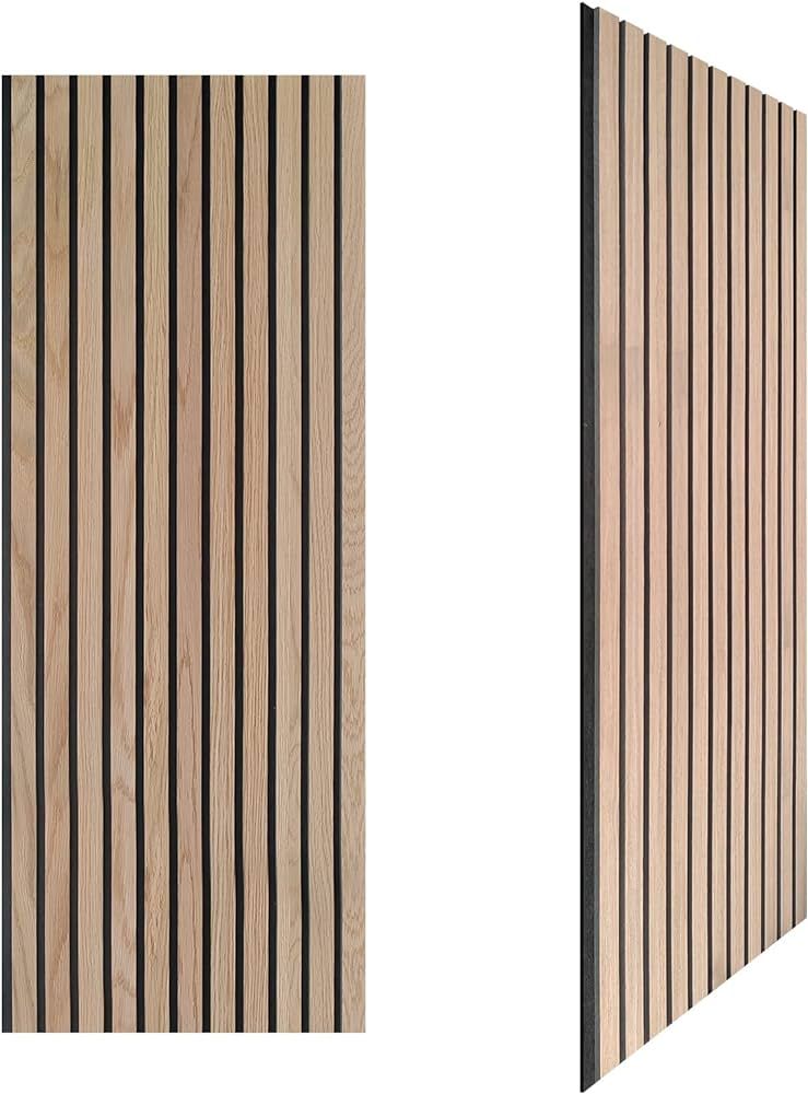 3D Slat Wood Wall Panels Acoustic Panels for Interior Wall Decor Natural Oak | Wood Slat for Wall... | Amazon (US)