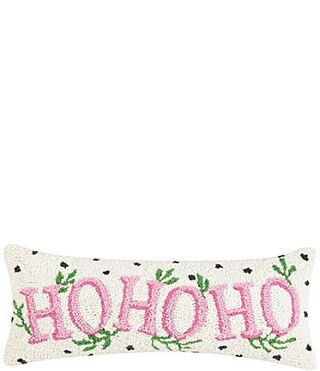Peking Handicraft Spotted Holiday Ho Ho Ho Decorative Hook Wool Pillow | Dillard's
