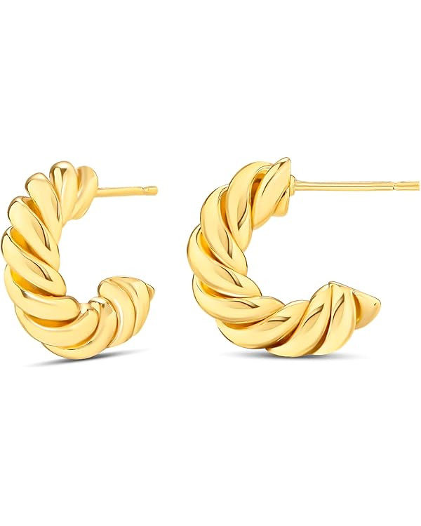 Amazon Essentials Sterling Silver Twisted Rope Hoop | Amazon (US)