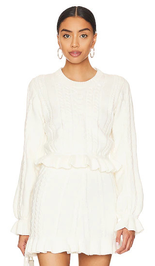 Show Me Your Mumu Ridley Ruffle Sweater in Cream. - size L | Revolve Clothing (Global)