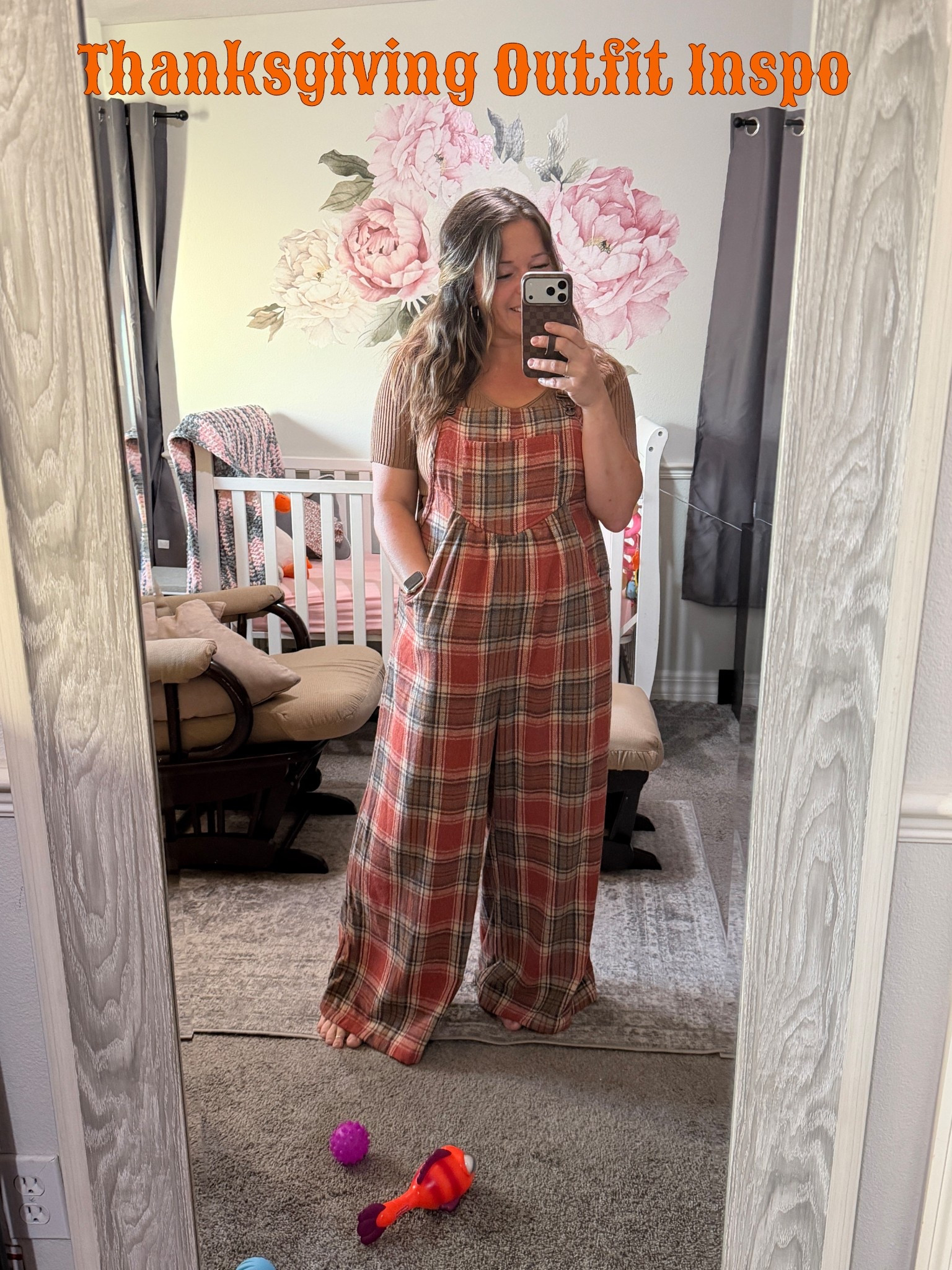 Just a super comfy loose fun flannel pair of overalls PERFECT for your Thanksgiving day outfit.#LTKStyleTip 

Use code ‘’BLOOMCHIC" (for 15% off）


#LTKHoliday #LTKmomlife