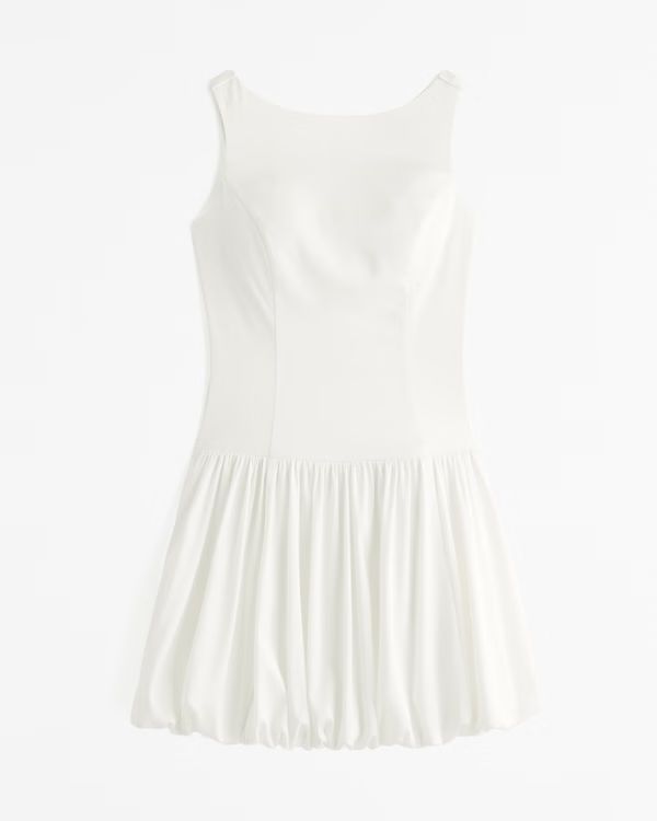 High-Neck Bubble Hem Mini Dress | Abercrombie & Fitch (US)