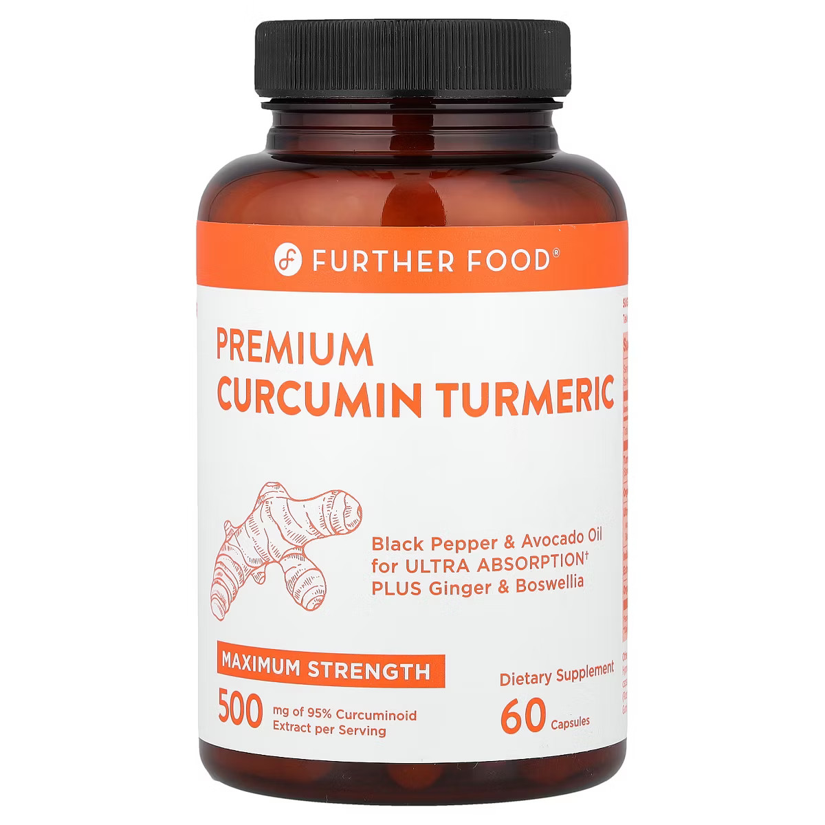 Further Food Premium Curcumin Turmeric, Maximum Strength, 500 mg, 60 Capsules | Target